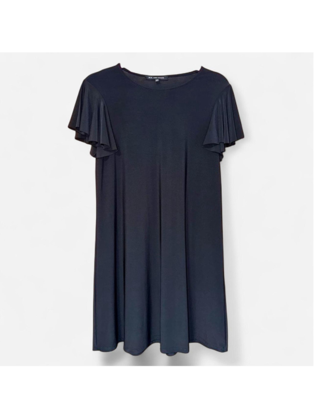 Nik and Nash Black Flutter Sleeve Mini Dress Size Small